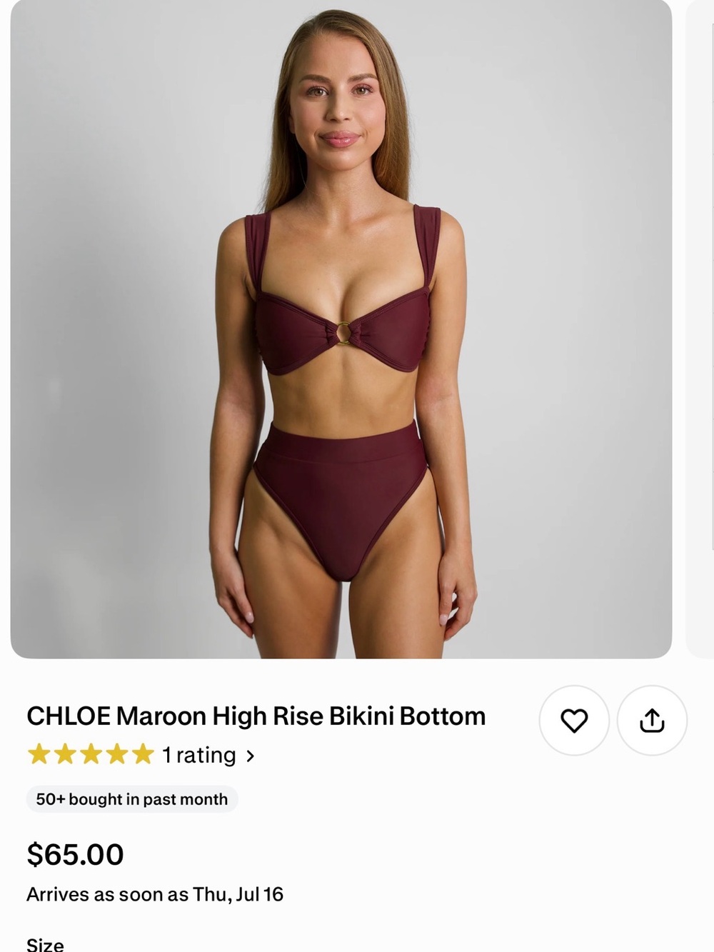 CHLOE Maroon High-Rise Bikini Set